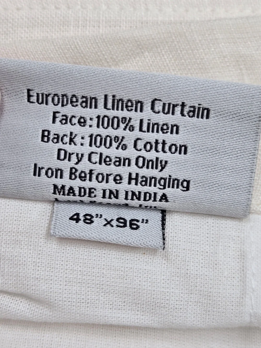 NWT QUINCE Set Of 2 48x96 European Linen Curtains Cream 0432